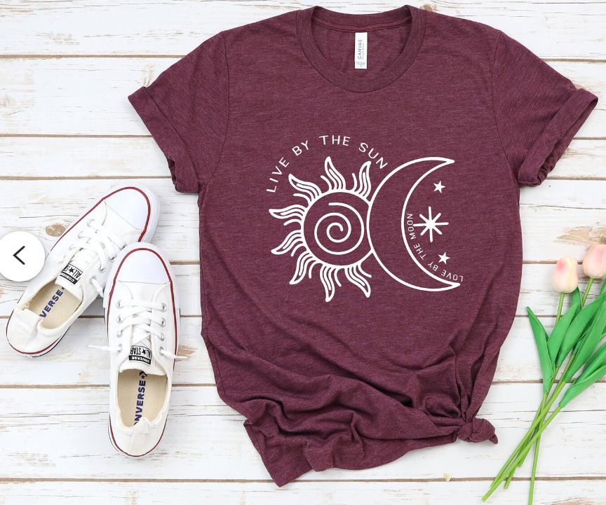 Live By The Sun Love By The Moon, Motivational Shirt & Daily Shirt image 1