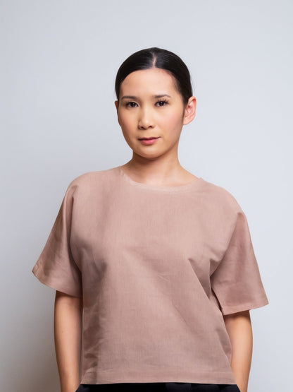 Boxy Linen Tee- Round Neckline image 10
