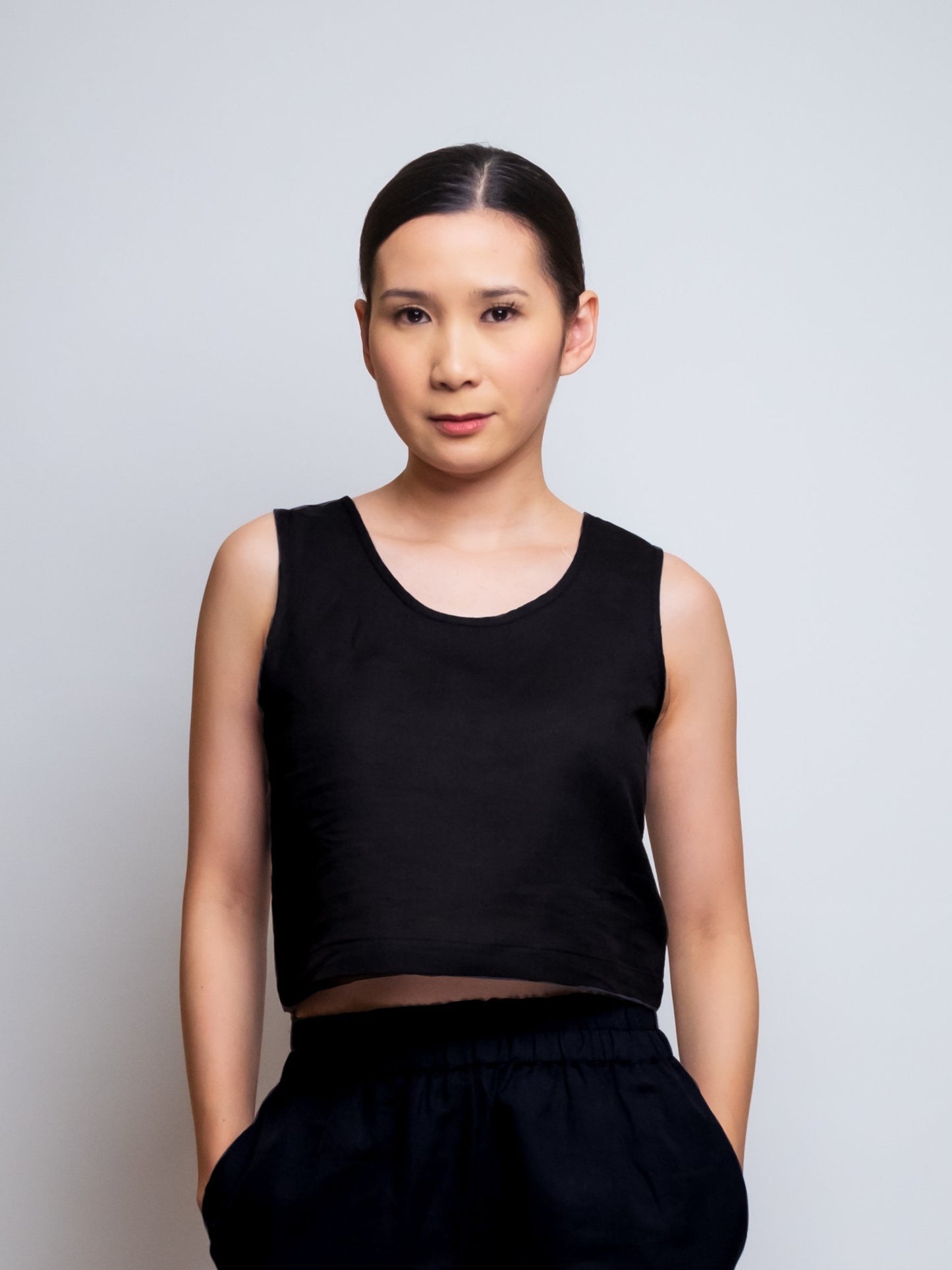 Linen Cropped Tank Top image 13