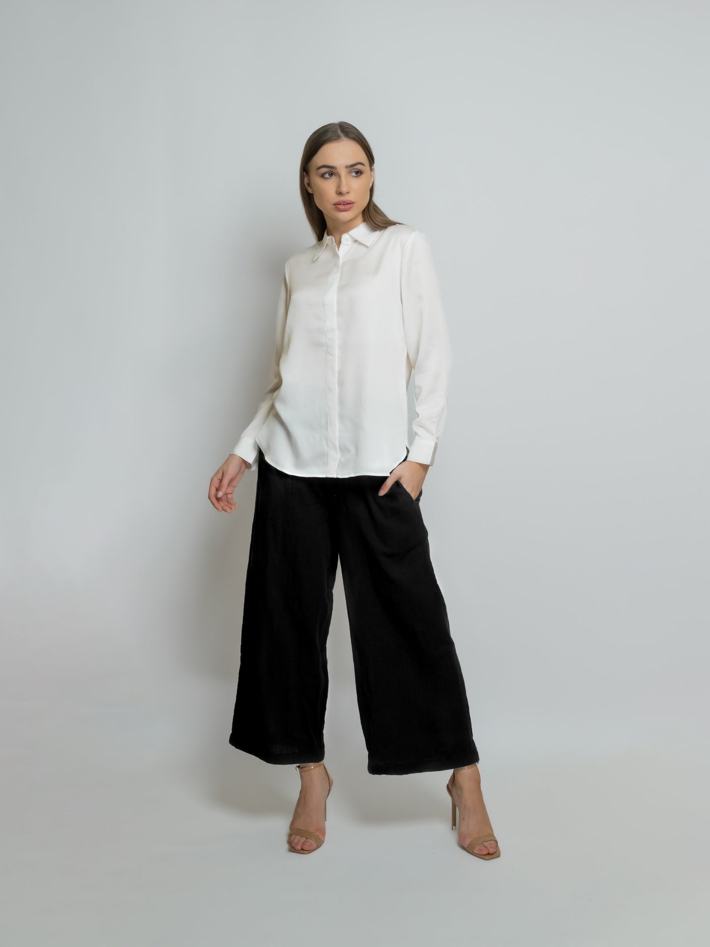 Cropped Cotton Muslin Pant image 1