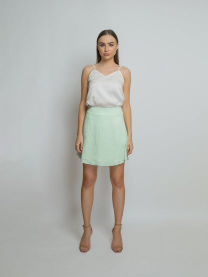 Organic Short Bamboo Silk Skirt: Light Green image 2