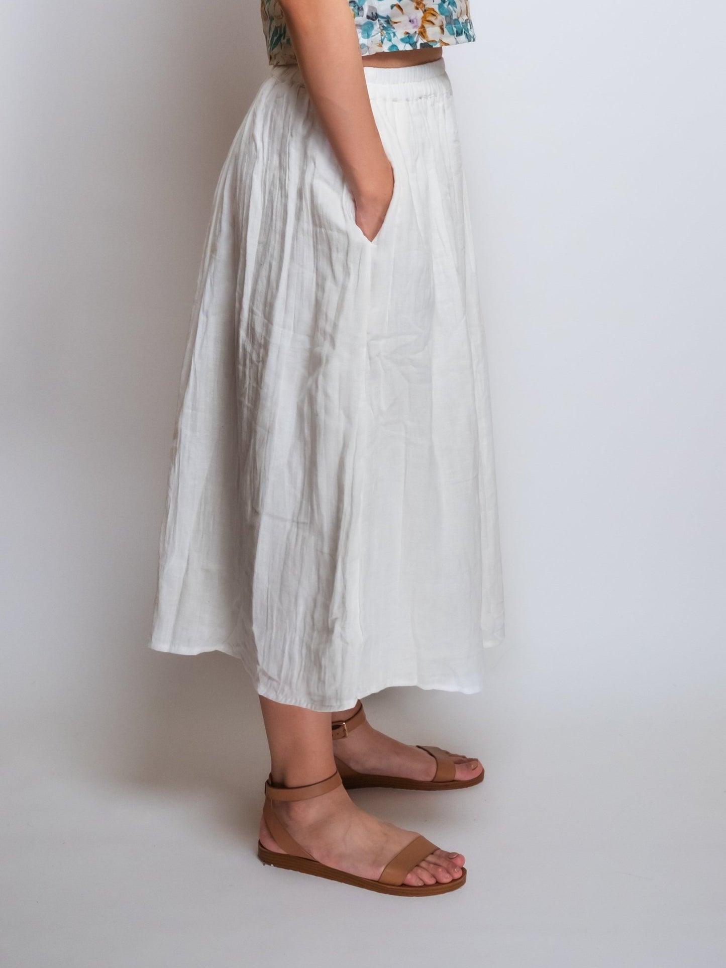 Pleated Cotton Muslin Skirt image 12