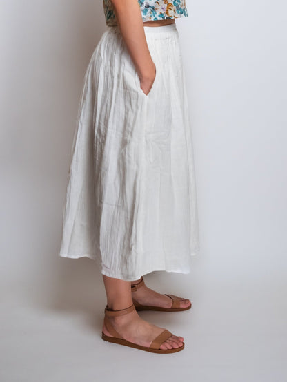 Pleated Cotton Muslin Skirt image 12