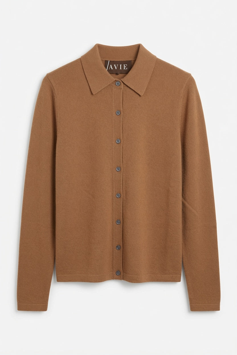 Collared Knit Cardigan Top