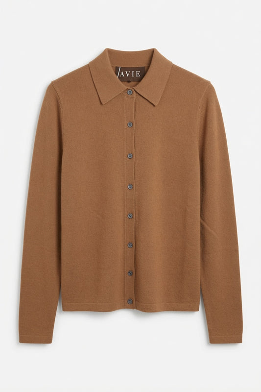 Collared Knit Cardigan Top