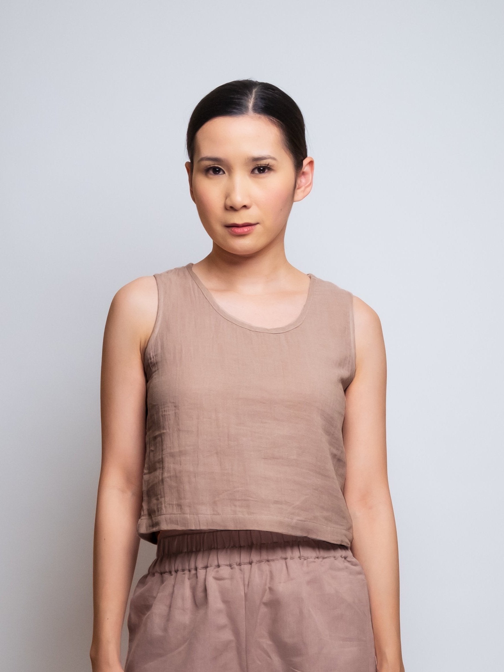 Cotton Muslin Cropped Tank Top image 0
