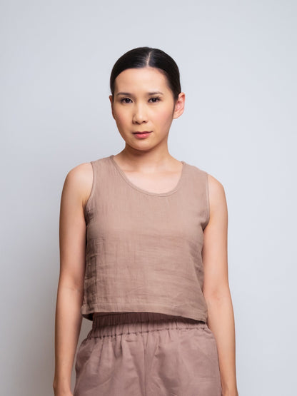 Cotton Muslin Cropped Tank Top image 0
