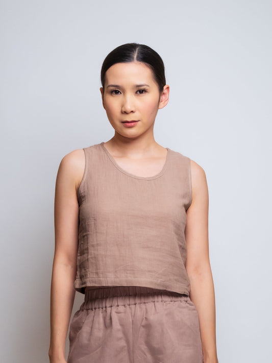 Cotton Muslin Cropped Tank Top image 0