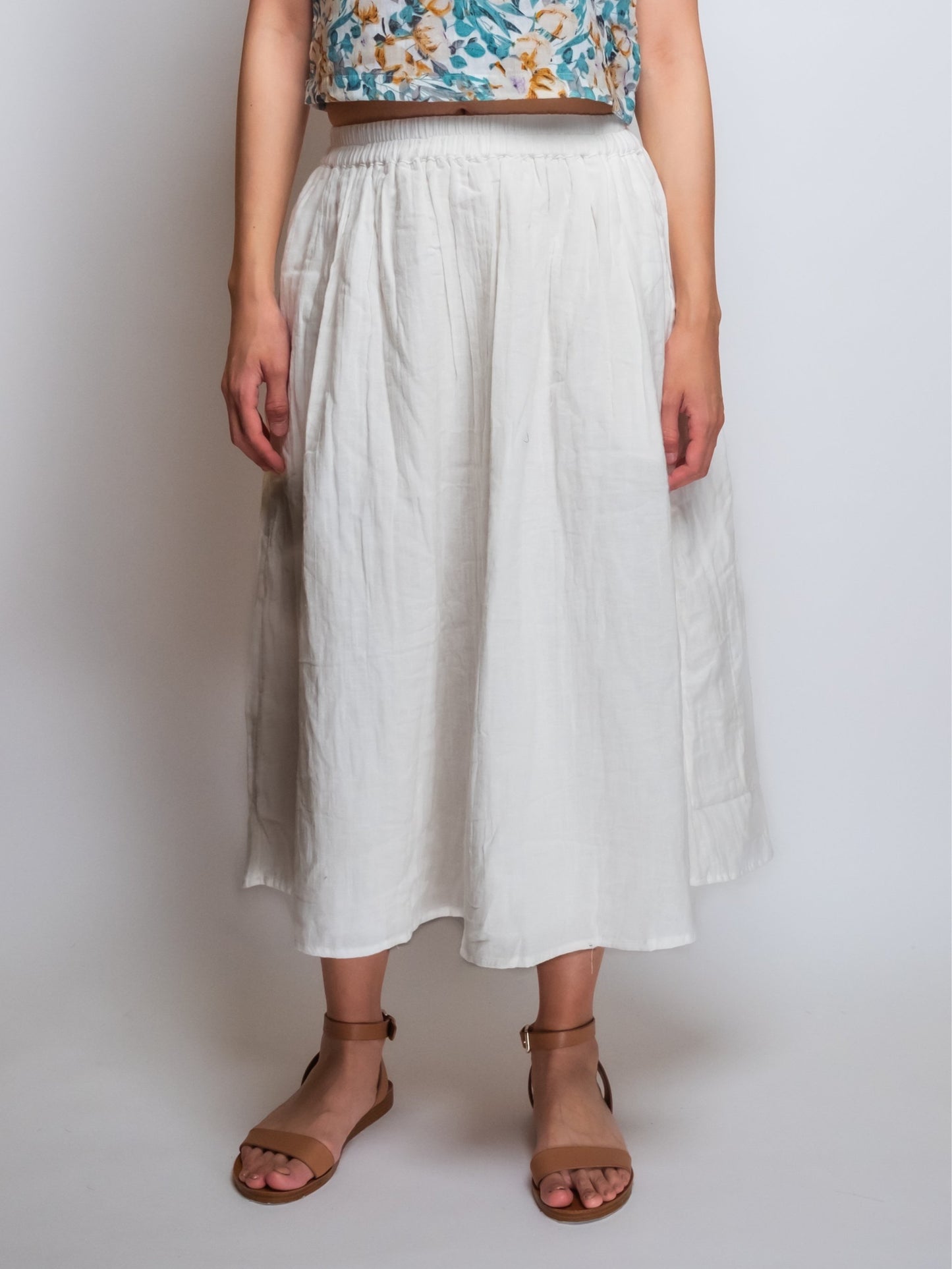Pleated Cotton Muslin Skirt image 11