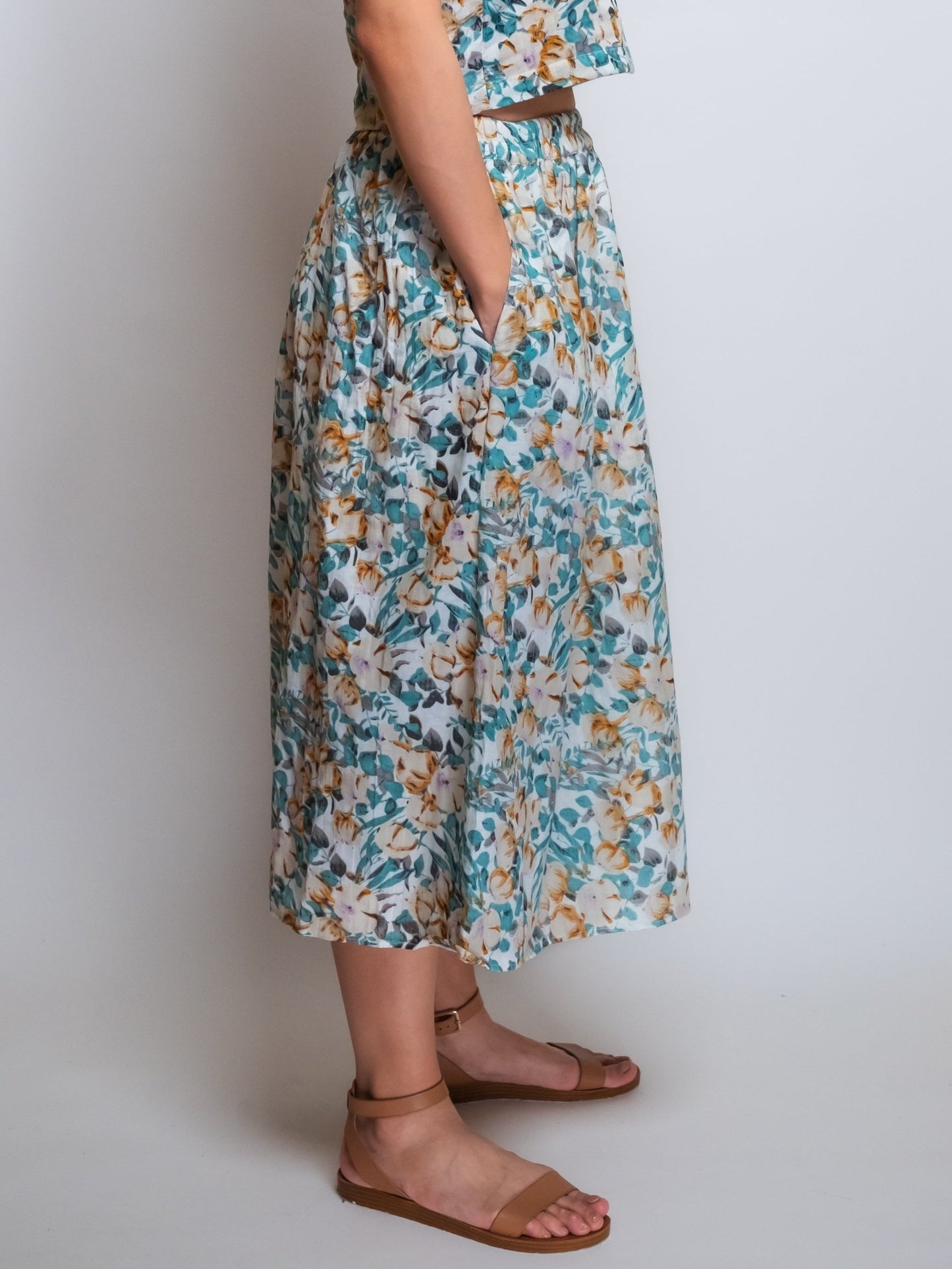 Pleated Cotton Muslin Skirt image 2