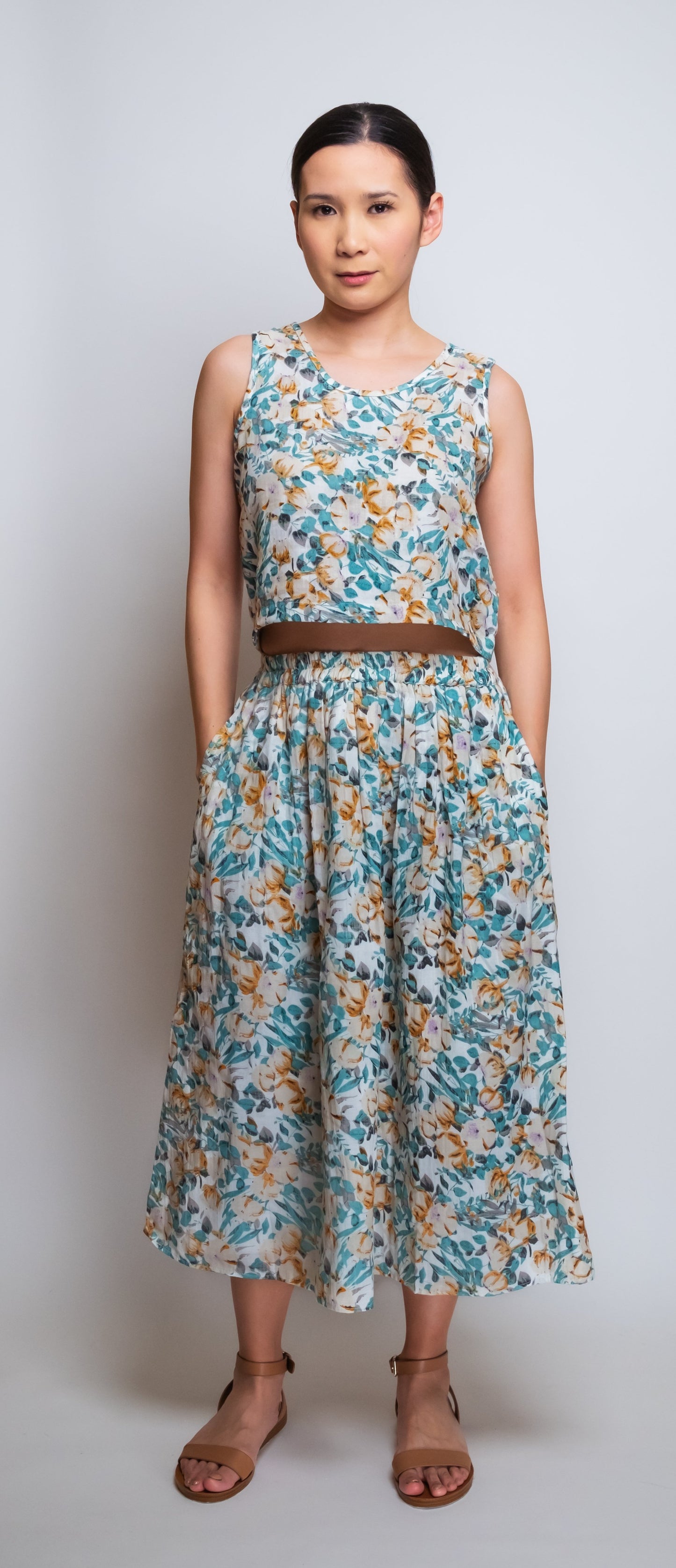 Pleated Cotton Muslin Skirt image 1