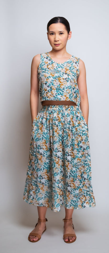 Pleated Cotton Muslin Skirt image 1