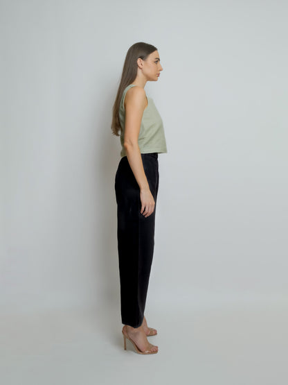 Linen Cropped Tank Top image 5