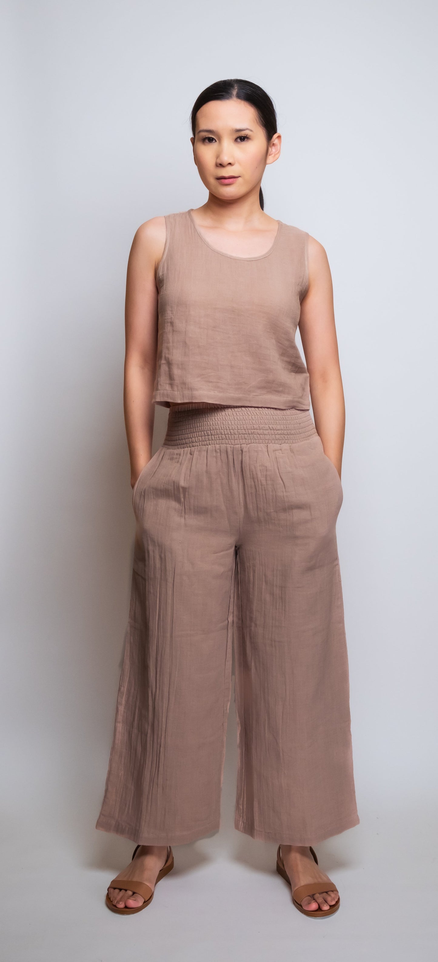 Cotton Muslin Cropped Tank Top image 2