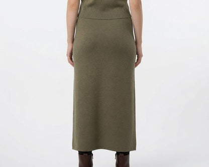 Drawstring Maxi Skirt