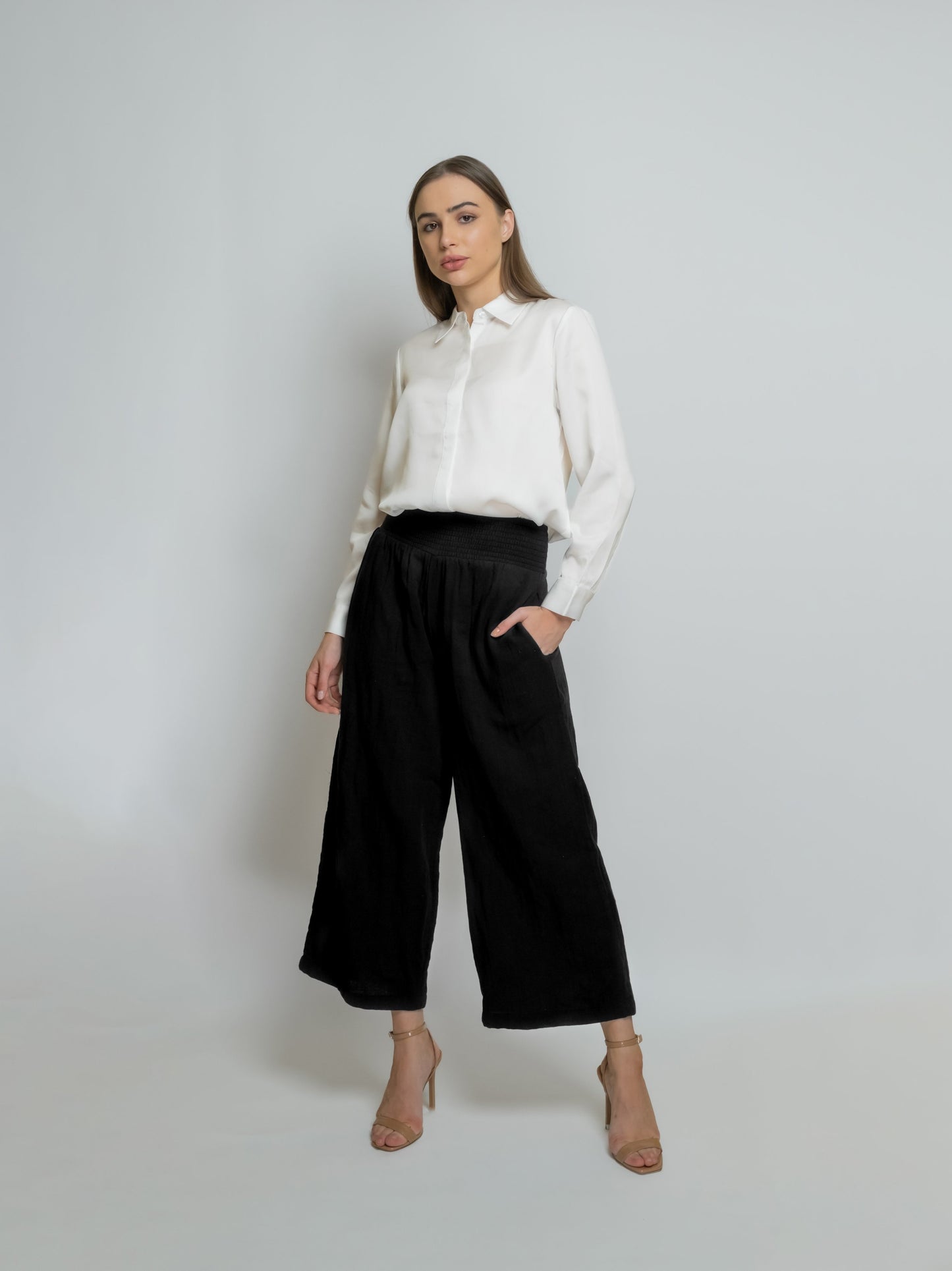 Cropped Cotton Muslin Pant image 4