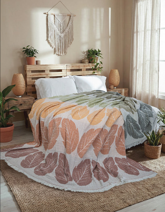 Aviel Muslin effect Bedspread Cotton rich