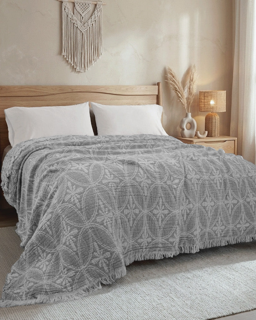 Aviel Muslin effect Bedspread Cotton rich
