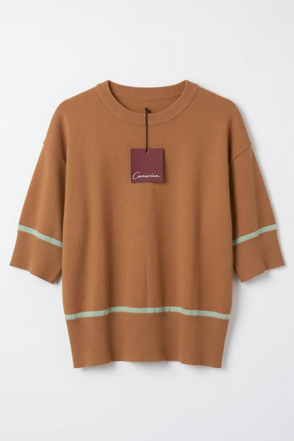 Minimal Stripe Knit Tee Sweater