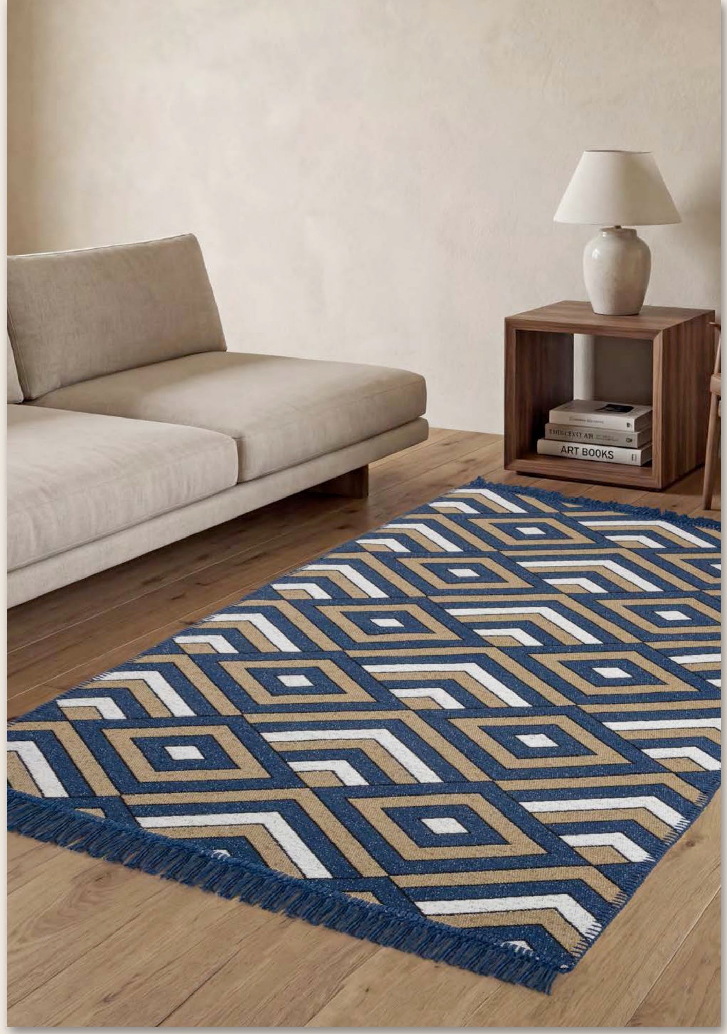 Indoor area rug modern look art 