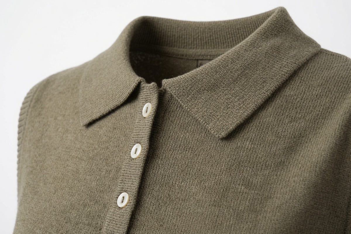 Sleeveless Collared Wool Vest