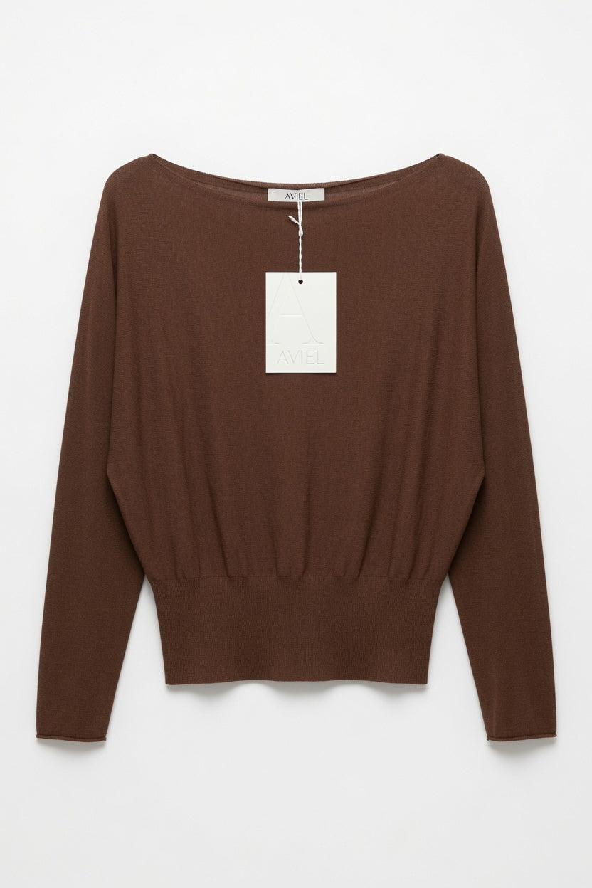 Off-the-Shoulder Bardot Light Knitwear Sweater