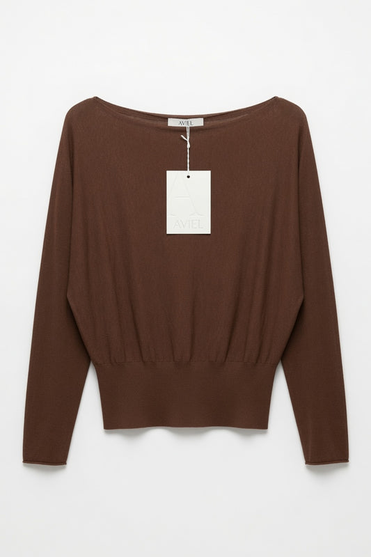 Off-the-Shoulder Bardot Light Knitwear Sweater