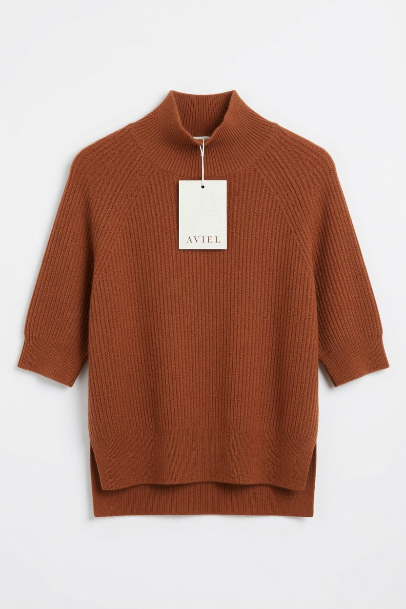 Superfine Merino Wool Cropped Turtleneck Top