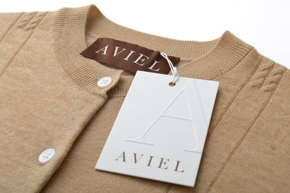 Small Button Modern Woven Cardigan