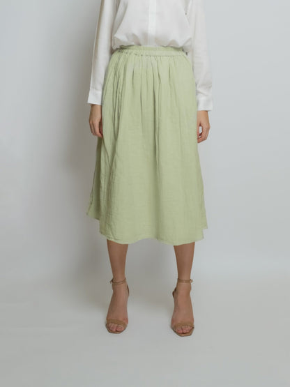 Pleated Cotton Muslin Skirt image 6