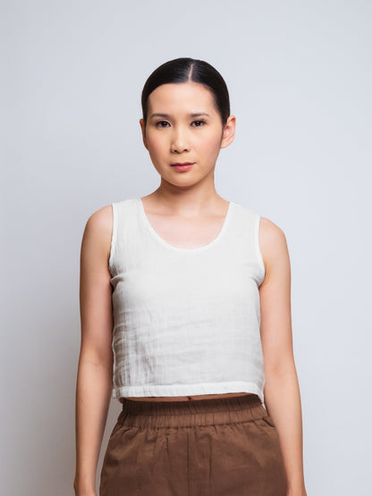 Cotton Muslin Cropped Tank Top image 7