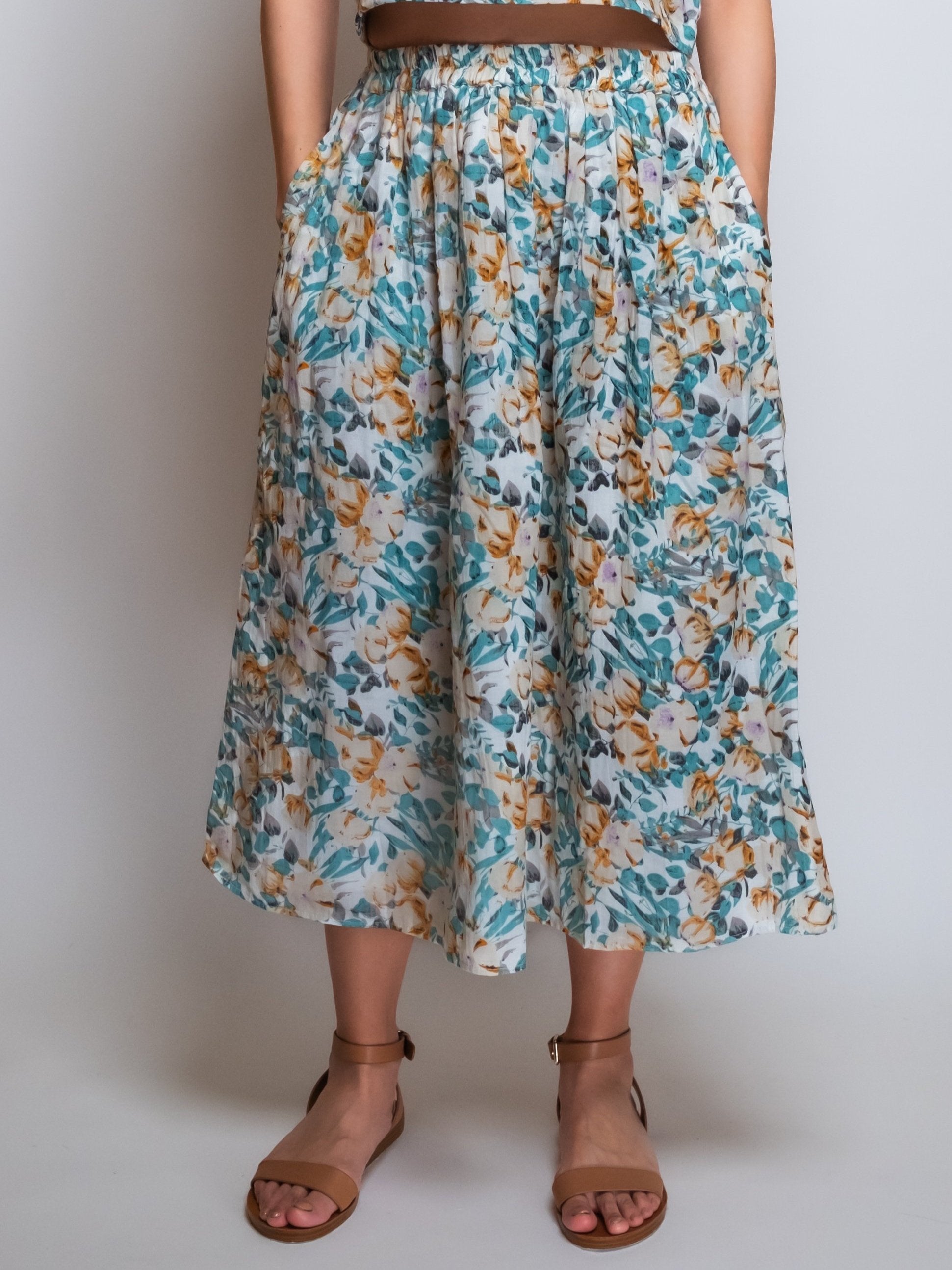 Pleated Cotton Muslin Skirt image 0