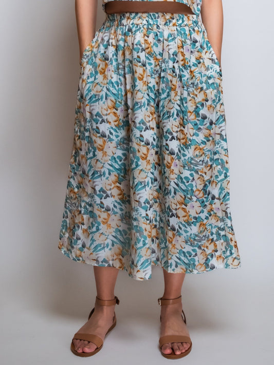 Pleated Cotton Muslin Skirt image 0