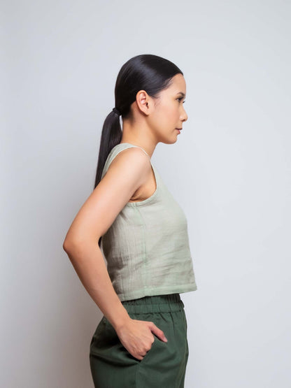 Cotton Muslin Cropped Tank Top image 10
