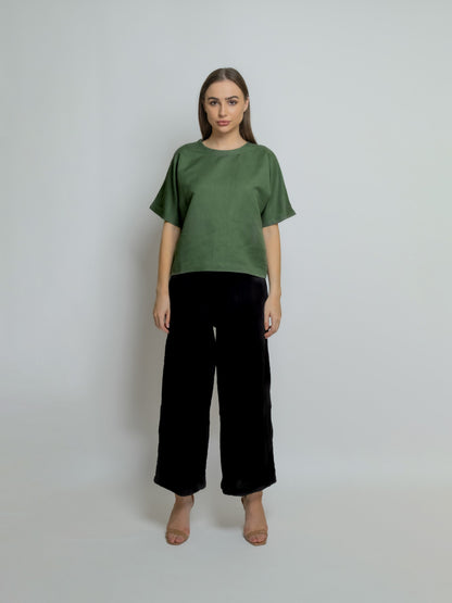 Boxy Linen Tee- Round Neckline image 4