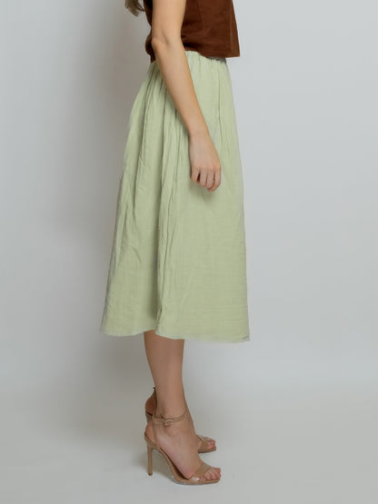 Pleated Cotton Muslin Skirt image 8