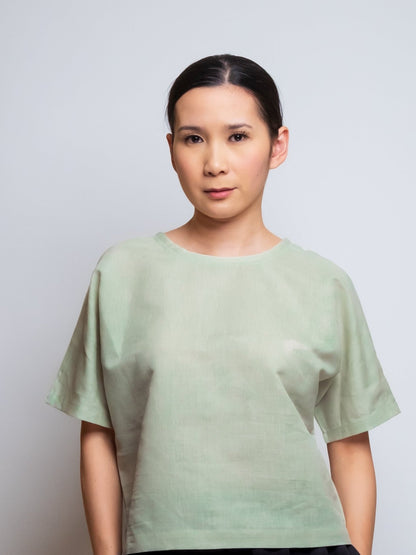 Boxy Linen Tee- Round Neckline image 17