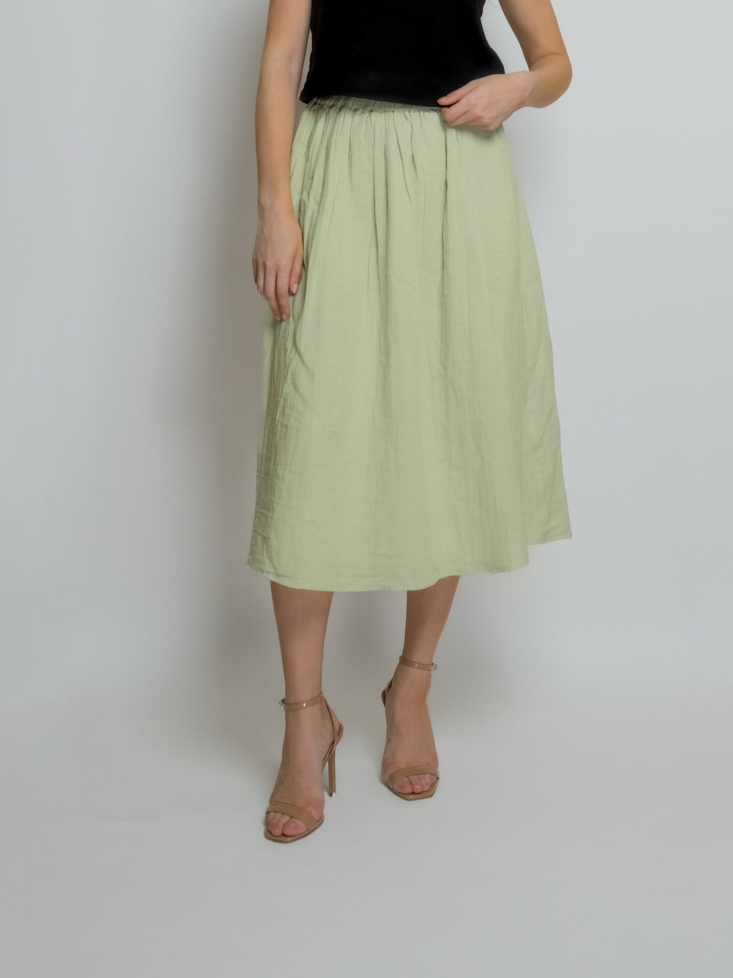 Pleated Cotton Muslin Skirt image 9