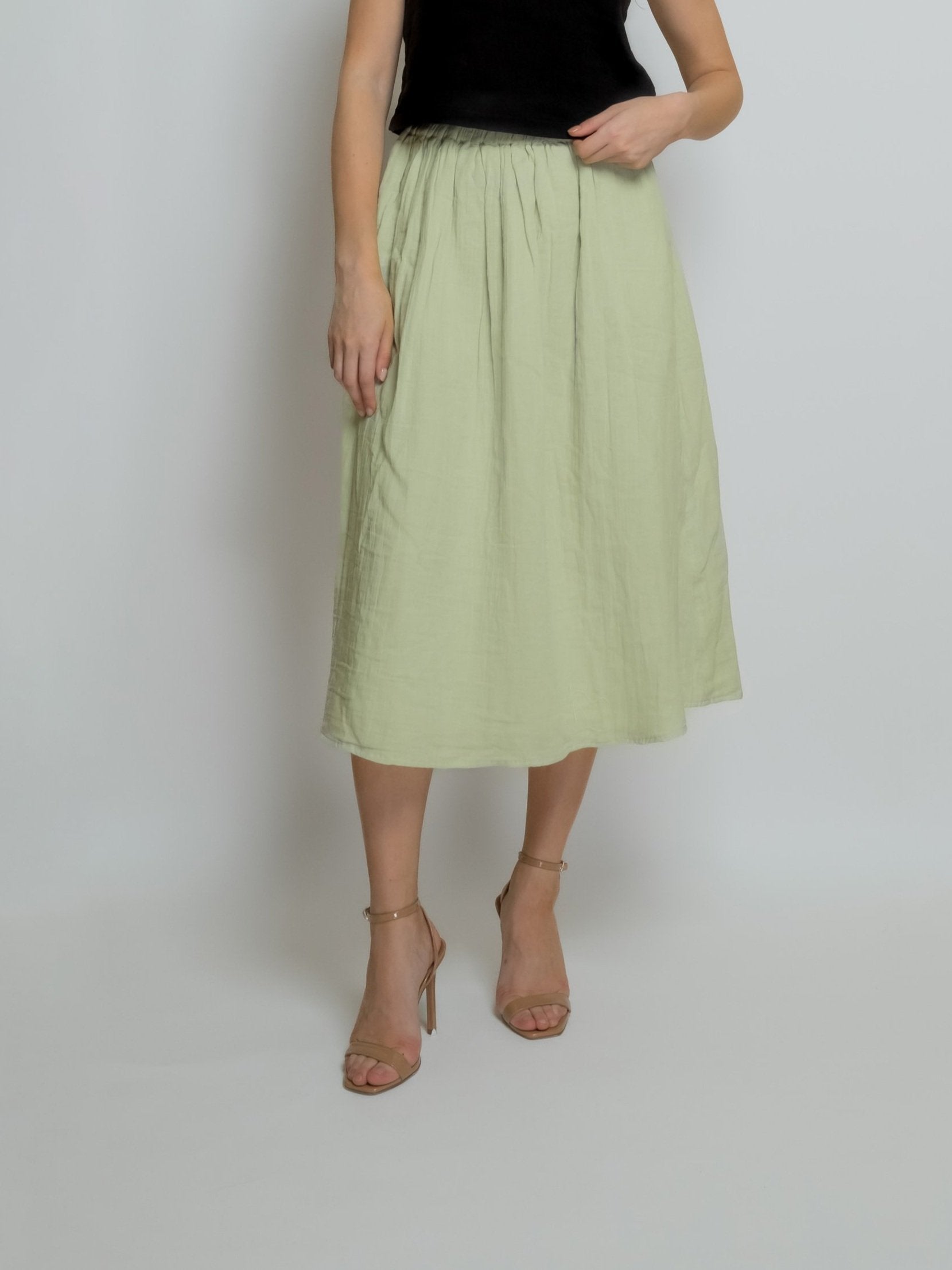 Pleated Cotton Muslin Skirt image 9