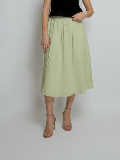 Pleated Cotton Muslin Skirt image 9