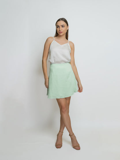 Organic Short Bamboo Silk Skirt: Light Green image 1