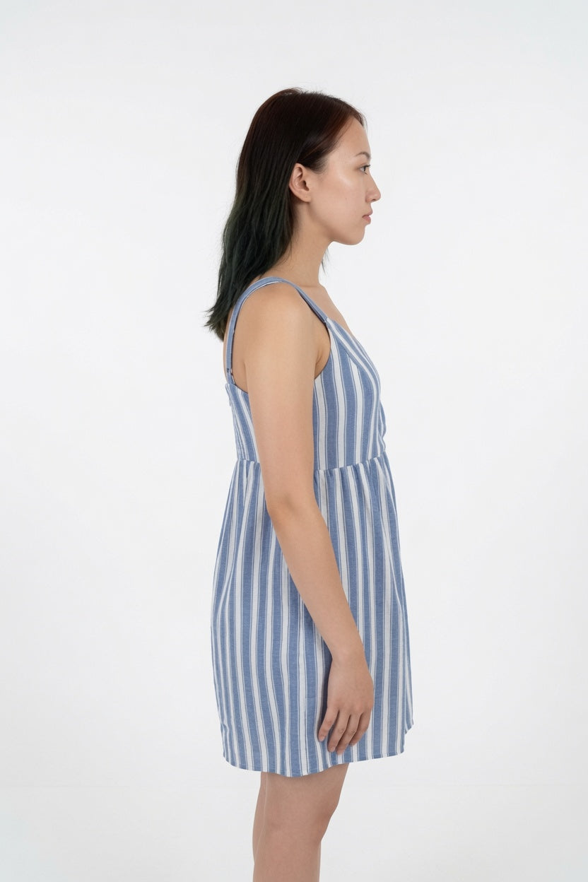 Stripped Floaty Babydoll Mini Dress