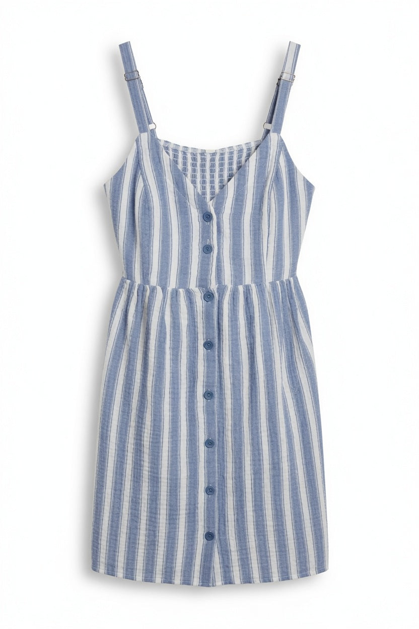 Stripped Floaty Babydoll Mini Dress