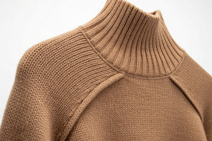 Superfine Merino Wool Cropped Turtleneck Sweater