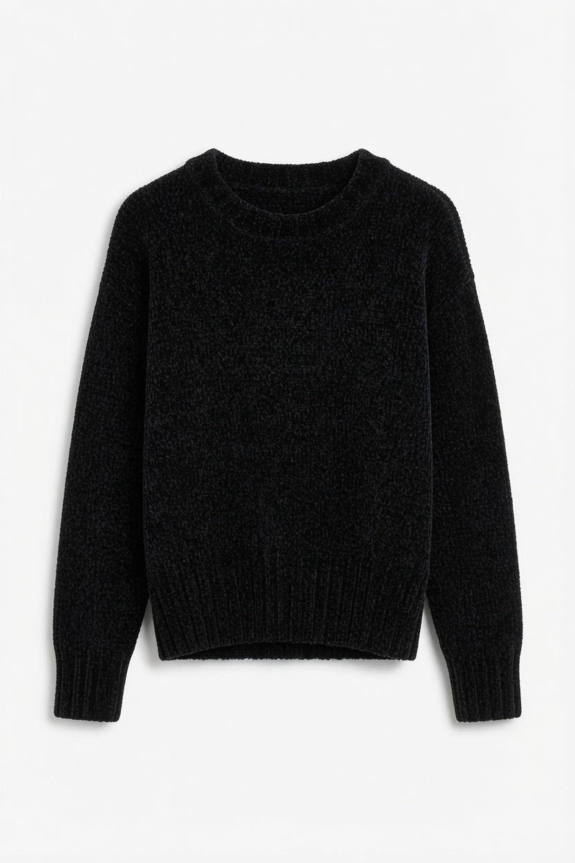 BUBU CHUNKY AND BOXY Chenille yarn SWEATER