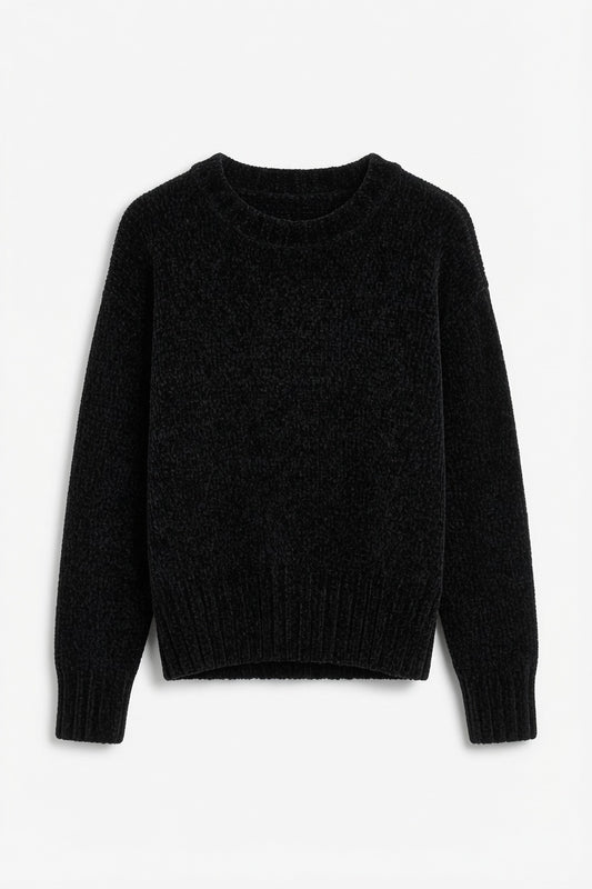 BUBU CHUNKY AND BOXY Chenille yarn SWEATER