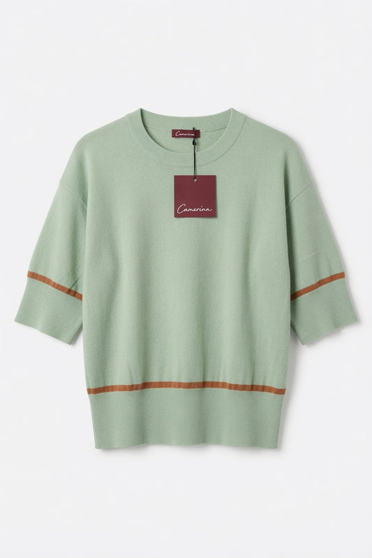 Minimal Stripe Knit Tee Sweater